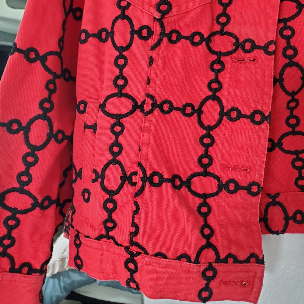 Unique Patterned Jean Jacket - Picture 3 of 10